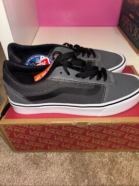 Vans Gray and Black Low-Top Skate Sneakers